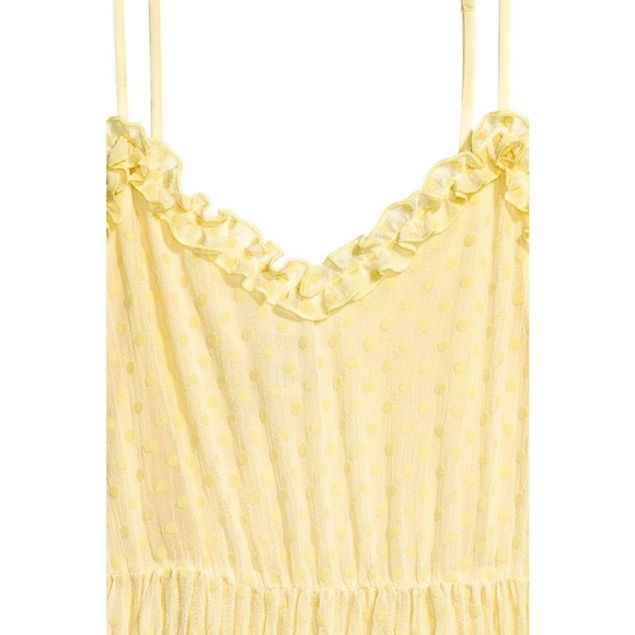H&M Yellow Ruffle Choupette Chiffon Midi Dress - Picture 9 of 9